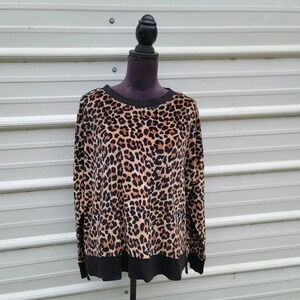 SECRET TREASURES Sleepwear Essentials Animal Print Long Sleeve Soft Top Sz XL